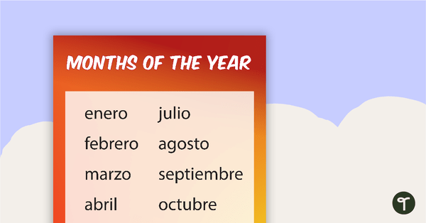 Months of the Year in Spanish teaching resource