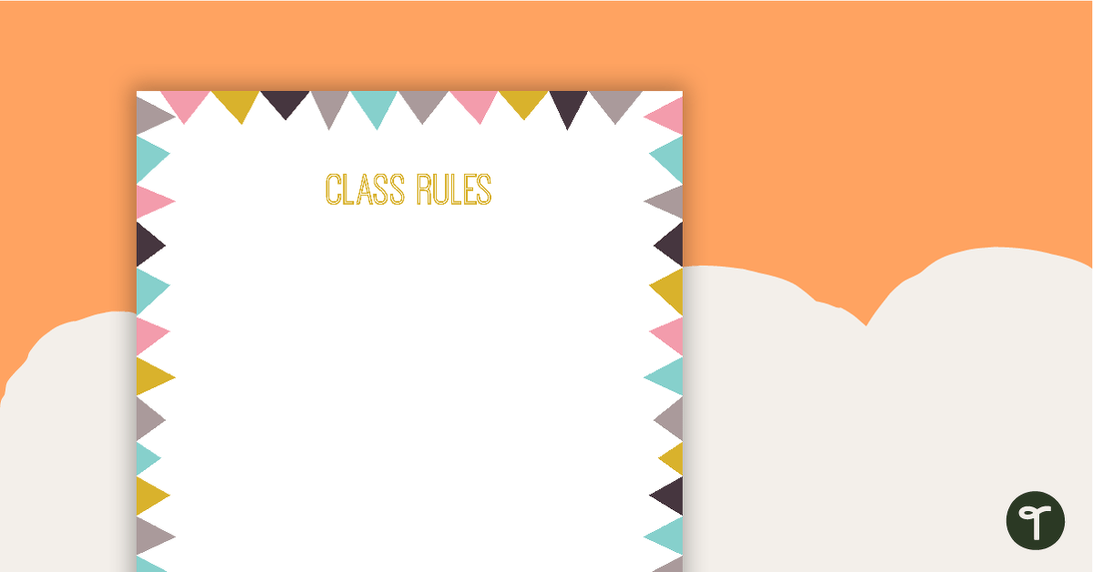 Pastel Flags - Class Rules teaching resource