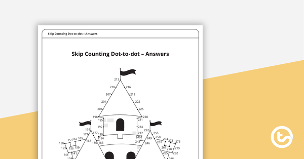 Complex Dot-to-dot – Skip Counting by Threes (Castle) – Worksheet teaching resource