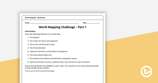 World Mapping Booklet – Worksheet undefined