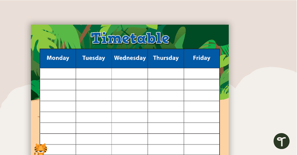 Go to Terrific Tigers - Weekly Timetable teaching resource