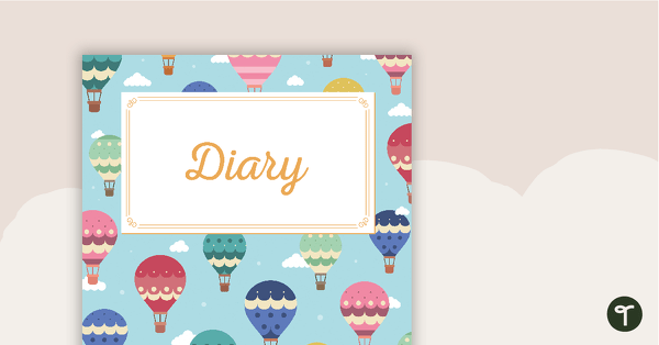 Hot Air Balloons - Diary Cover teaching resource