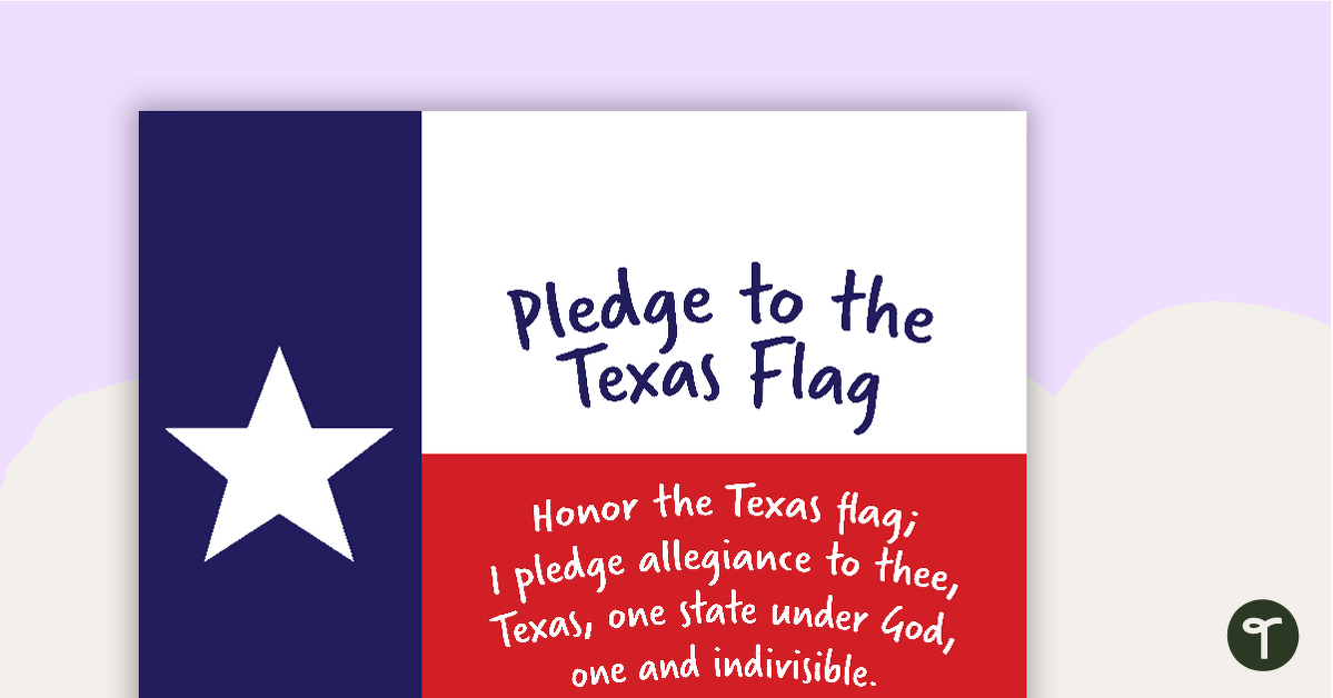 Pledge to the Texas Flag - Poster teaching resource