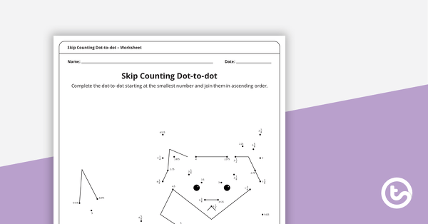 去复杂Dot-to-dot——分数和小数(Cat)——工作表的教学资源