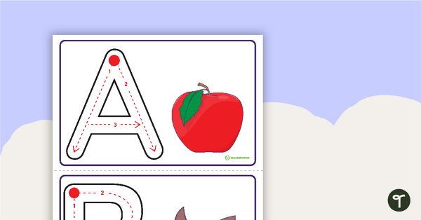 Preview image for Uppercase Letter Formation Task Cards - teaching resource