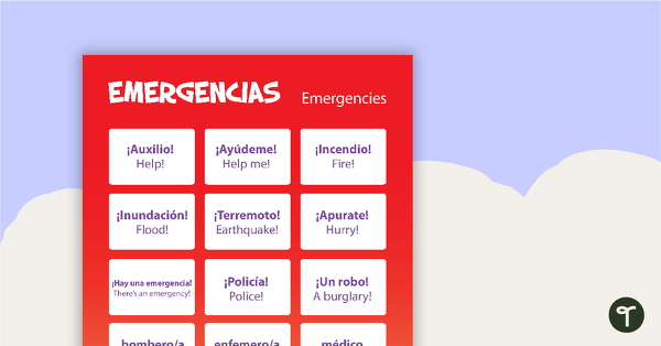 Go to Emergencies - Spanish Language Poster teaching resource