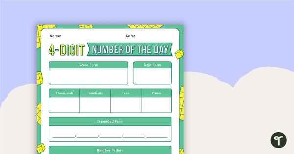 4-Digit Number of the Day Worksheet teaching resource