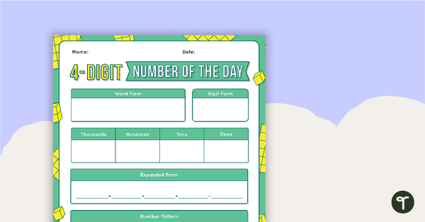 Go to 4-Digit Number of the Day Worksheet teaching resource