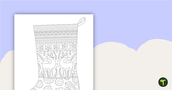 Image of Mindfulness Christmas Coloring Sheet - Stocking