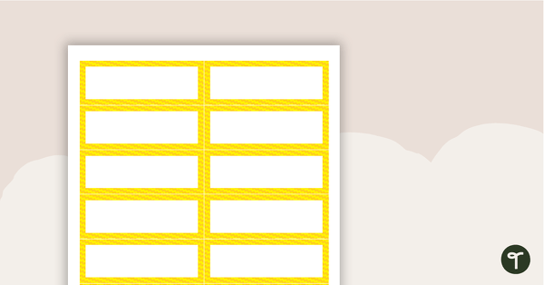Desk Name Tags – Yellow Squiggles Pattern teaching resource