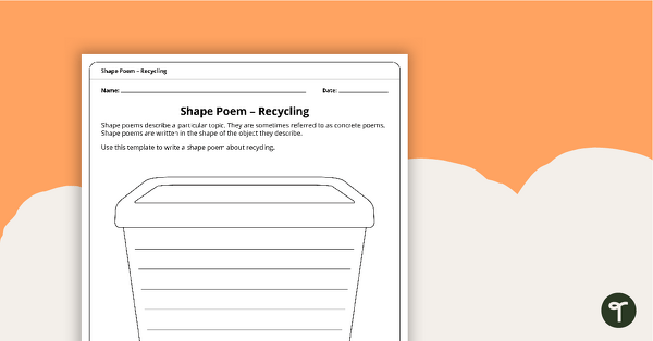 Go to Shape Poem Template – Recycling teaching resource