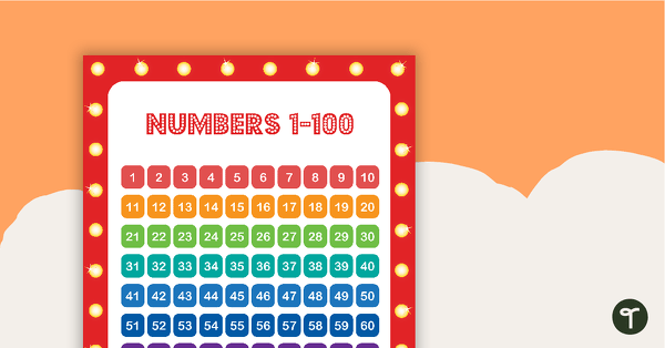 Go to Hollywood - Numbers 1 to 100 Chart teaching resource