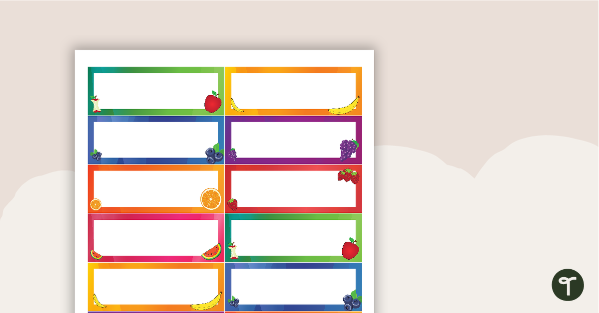 Preview image for Desk Name Tags – Fruits - teaching resource