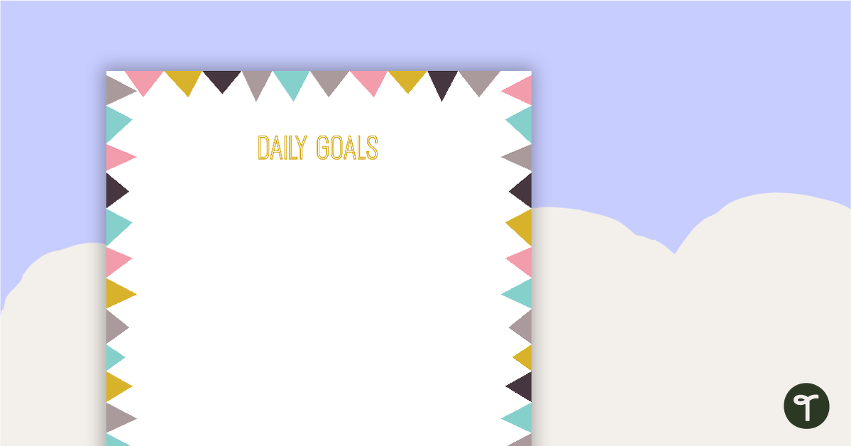 Pastel Flags - Daily Goals teaching resource