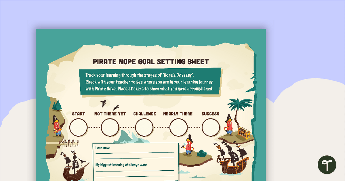 Pirate Nope Goals Sticker Sheet teaching resource