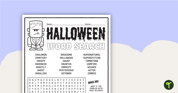 Image of Halloween Word Search – Upper