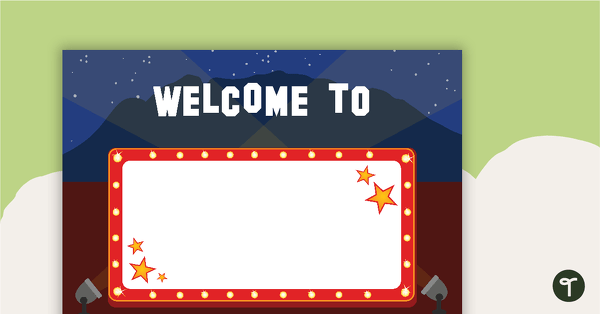 Go to Hollywood - Welcome Sign and Name Tags teaching resource