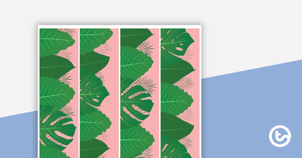 Lush Leaves Pink - Border Trimmers teaching resource