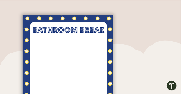 Hollywood - Bathroom Break Poster teaching resource