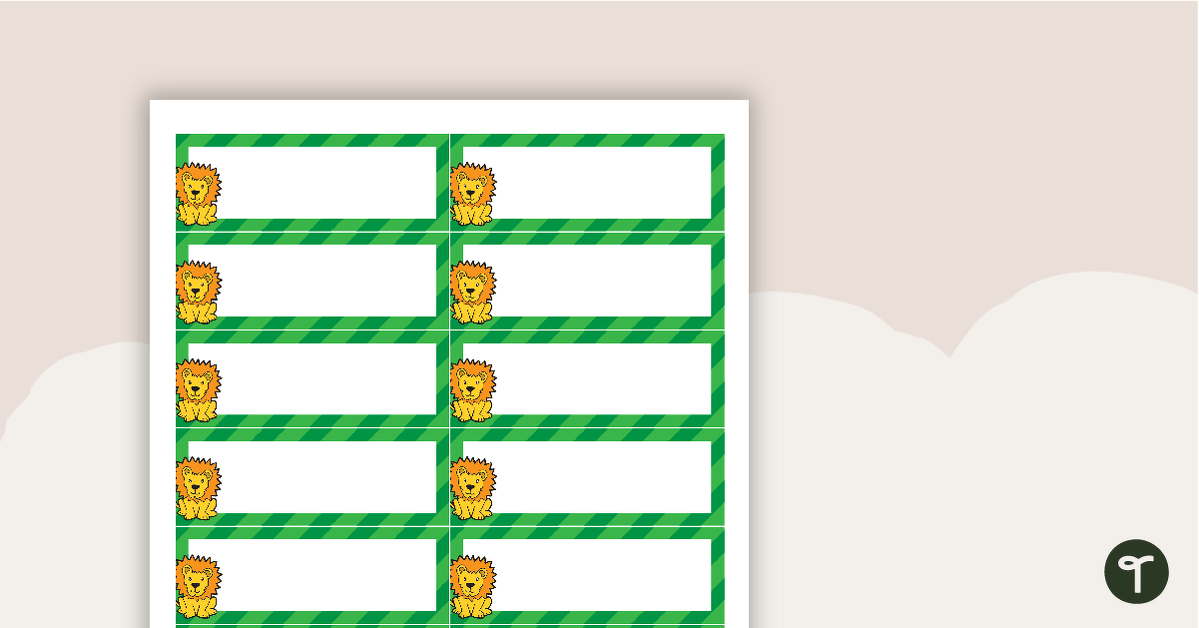 Desk Name Tags - Lions teaching resource