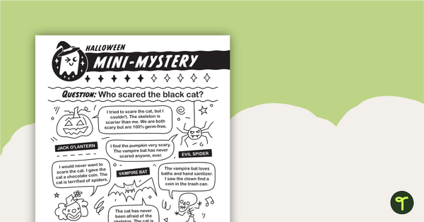 Preview image for Mini-Mystery – Who Scared the Black Cat? - teaching resource