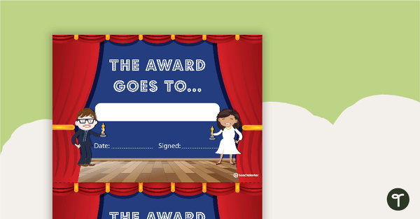 Go to Hollywood - Award Certificate teaching resource