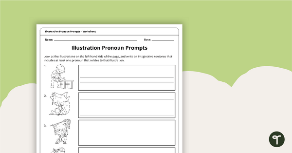 Image of Illustration Pronoun Prompts - Worksheet