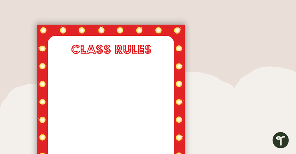 Hollywood - Class Rules teaching resource