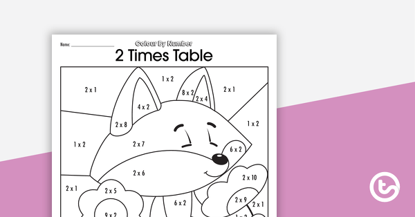 Colour By Number Worksheet - 2 Times Tables teaching resource