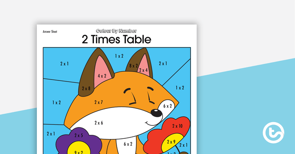 Colour By Number Worksheet - 2 Times Tables teaching resource