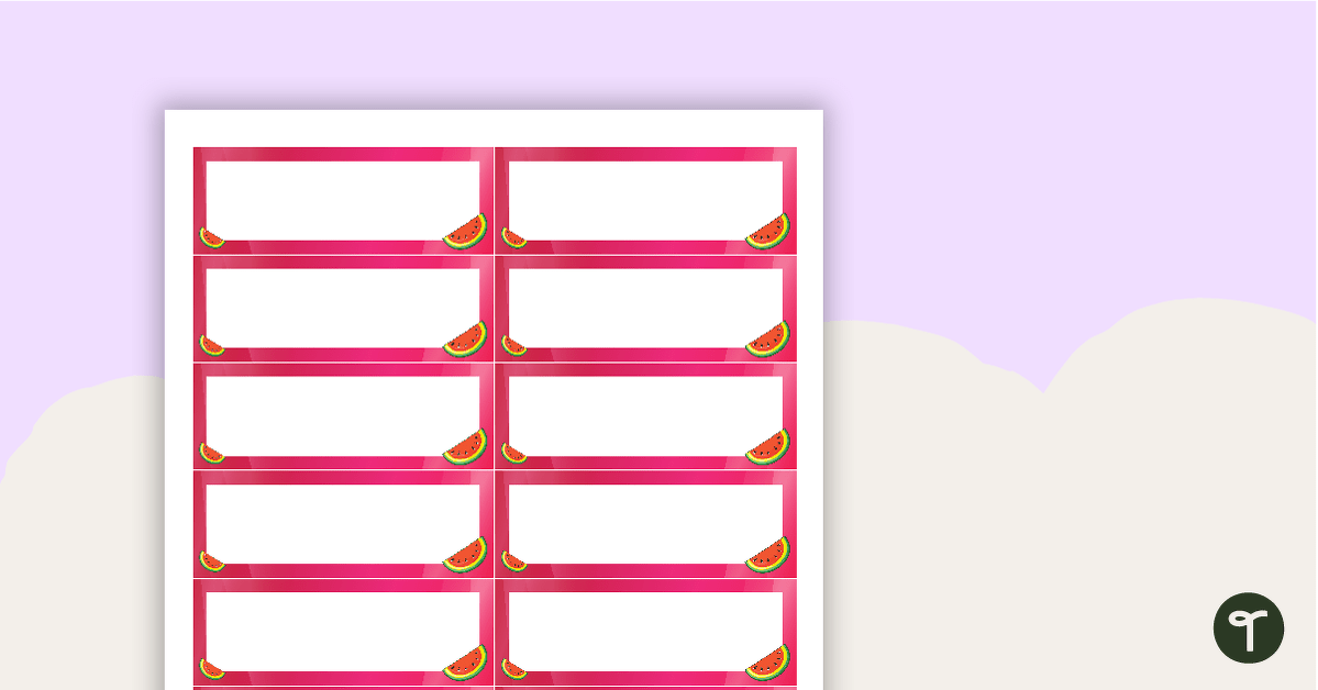 Desk Name Tags – Watermelons teaching resource