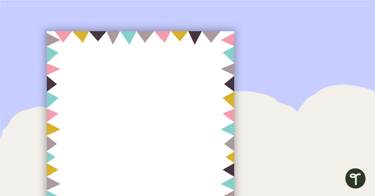 Pastel Flags - Portrait Page Border teaching resource