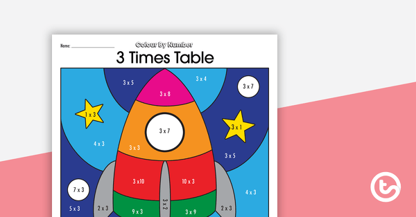 Go to Colour By Number Worksheet - 3 Times Tables teaching resource