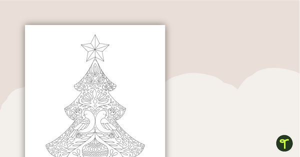 Image of Christmas Tree Mindful Colouring In Sheet