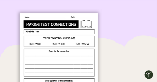Preview image for Making Text Connections Graphic Organizer (Grades 3-6) - teaching resource