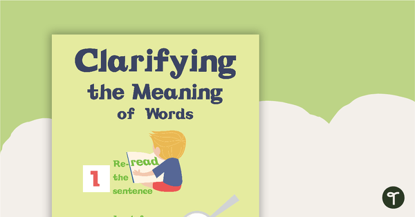 Clarifying the Meaning of Words Poster teaching resource