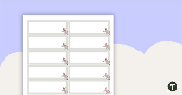 Preview image for Desk Name Tags – Bilbies - teaching resource