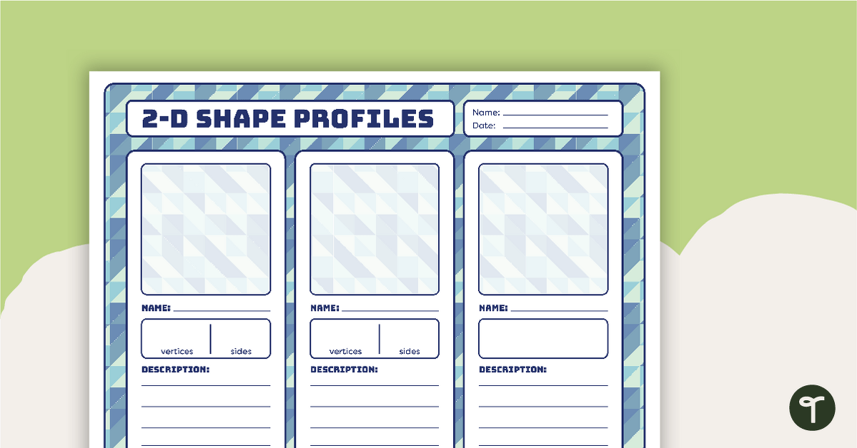 2-D Shape Profiles – Template teaching resource