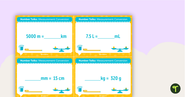 Preview image for Number Talks - Measurement Conversion Task Cards - teaching resource