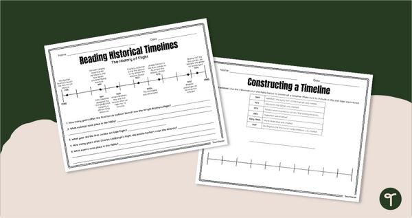 Image of Reading and Constructing Timelines Worksheets