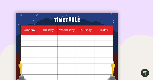Hollywood - Weekly Timetable teaching resource
