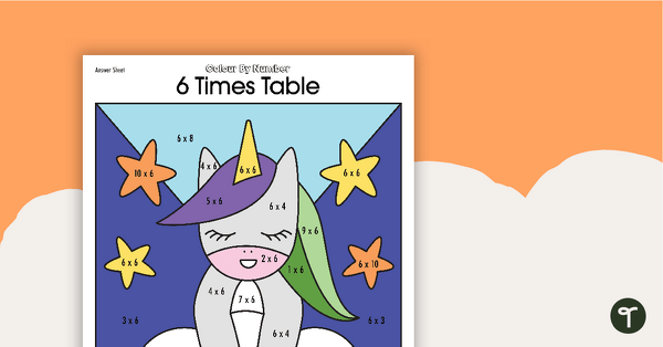 Go to Colour By Number Worksheet - 6 Times Tables teaching resource