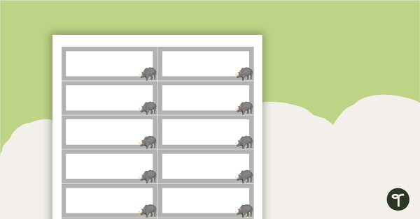 Desk Name Tags – Rhinoceros teaching resource