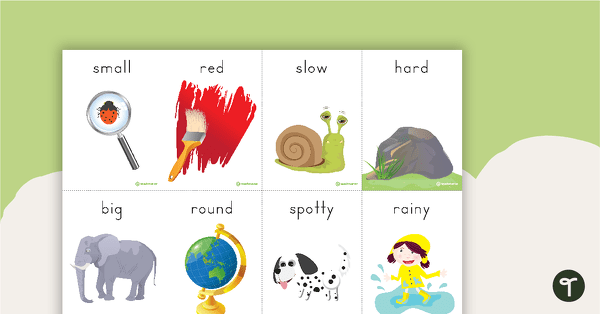 Nouns, Verbs, and Adjectives Flashcards teaching resource