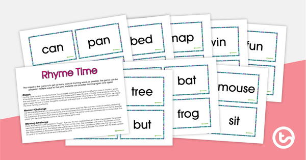 Rhyme Time – Match-Up Activity teaching resource