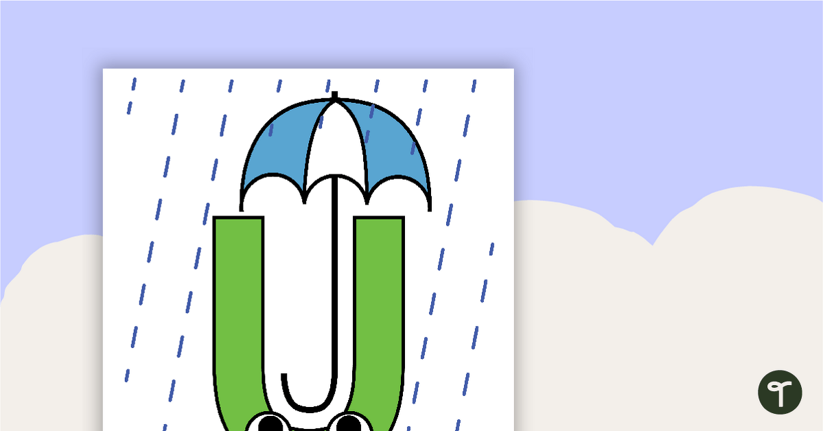 Letter Craft Activity - 'U' is For Umbrella teaching resource