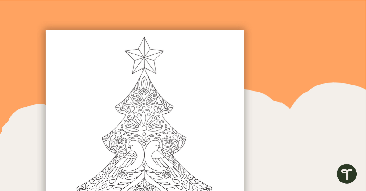 Christmas Tree Coloring Page - Mindful Coloring teaching resource