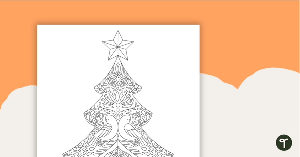 Image of Christmas Tree Mindful Coloring Sheet
