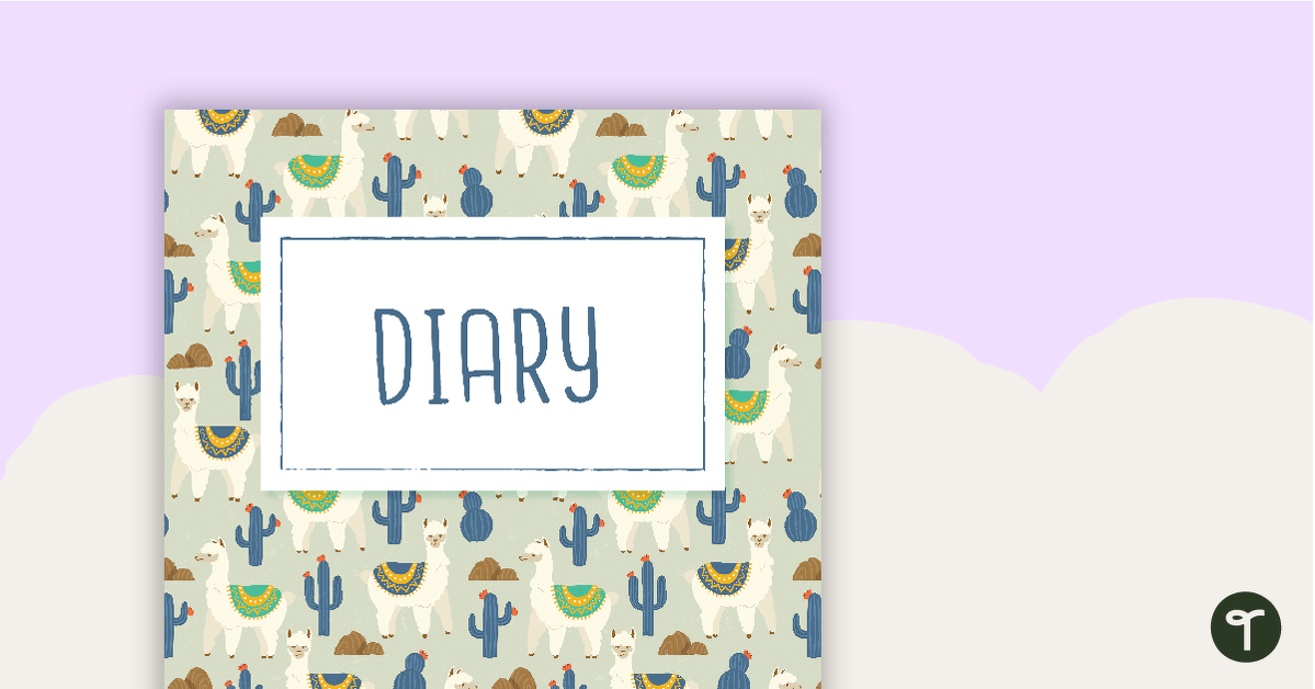 Llama and Cactus Printable Teacher Planner – Front and Back Cover teaching resource