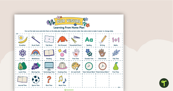 Home Learning Visual Timetable teaching resource